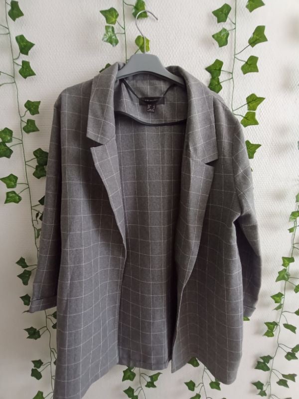 Veste blazer long a carreaux femme taille 42
