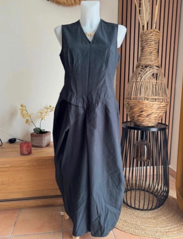 Robe longue noire Shirting