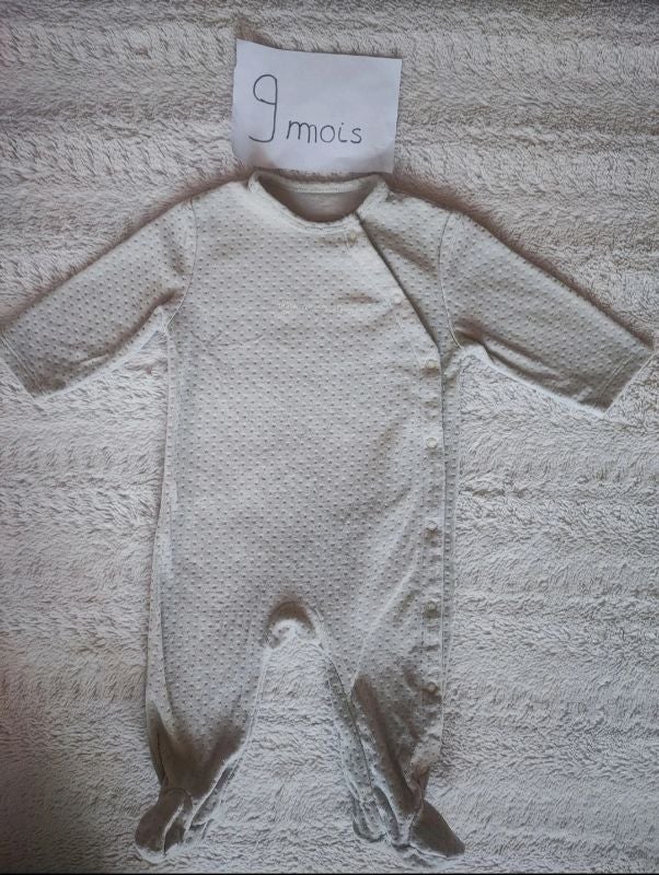 Pyjama velours Kiabi taille 9 mois