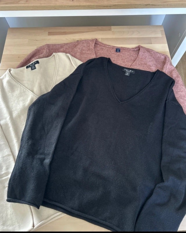 Lot de 3 pulls col V
