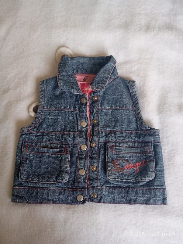 Gilet en jean sans manches bébé