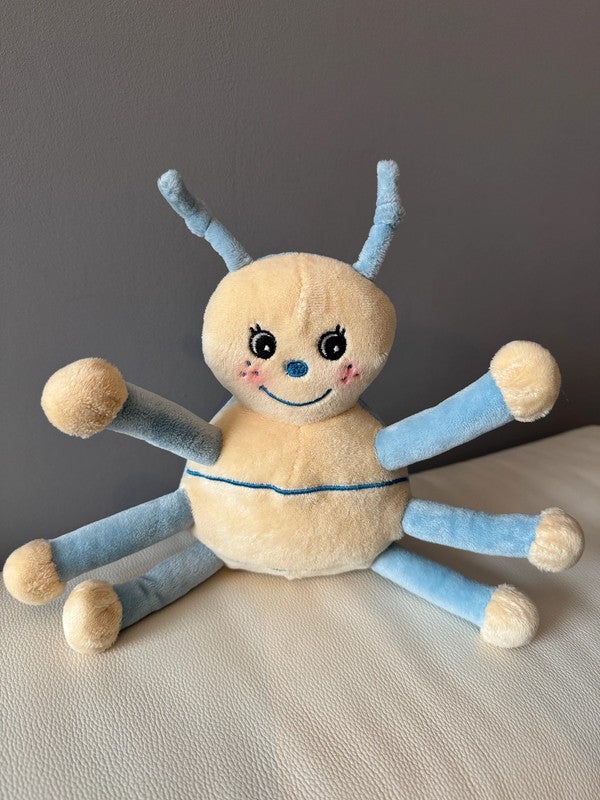 peluche doudou coccinelle bleu rose jaune écru Arthur et Lola avec grelots