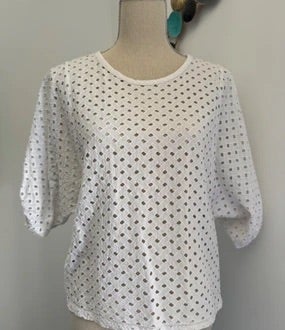 t-shirt blanc Zara M 38 transparent à trous
