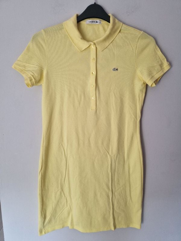 Magnifique robe col Polo jaune taille 38 Lacoste Authentique neuve