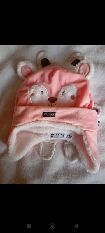 Bonnet bébé Sucre d'Orge 3/6 mois - tout doux et chaud