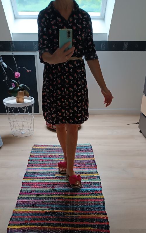 Robe chemisier, imprimé fleuri.