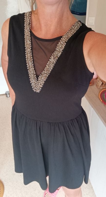 Robe noir à strass h&m M